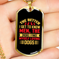 The Better Men Yellow Red Necklace Stainless Steel or 18k Gold Dog Tag 24" Chain-Express Your Love Gifts