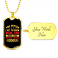 The Better Men Yellow Red Necklace Stainless Steel or 18k Gold Dog Tag 24" Chain-Express Your Love Gifts