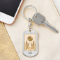The Bitcoin Crypto Keychain Stainless Steel or 18k Gold Dog Tag Keyring-Express Your Love Gifts