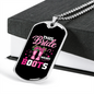 The Bride Wears Boots Horse Necklace Stainless Steel or 18k Gold Dog Tag 24" Chain-Express Your Love Gifts