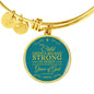 The Child Grew In Spirit Circle Pendant Bangle Stainless Steel or 18k Gold 18-22"-Express Your Love Gifts