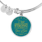 The Child Grew In Spirit Circle Pendant Bangle Stainless Steel or 18k Gold 18-22"-Express Your Love Gifts