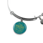 The Child Grew In Spirit Circle Pendant Bangle Stainless Steel or 18k Gold 18-22"-Express Your Love Gifts