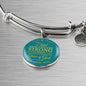 The Child Grew In Spirit Circle Pendant Bangle Stainless Steel or 18k Gold 18-22"-Express Your Love Gifts