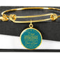 The Child Grew In Spirit Circle Pendant Bangle Stainless Steel or 18k Gold 18-22"-Express Your Love Gifts