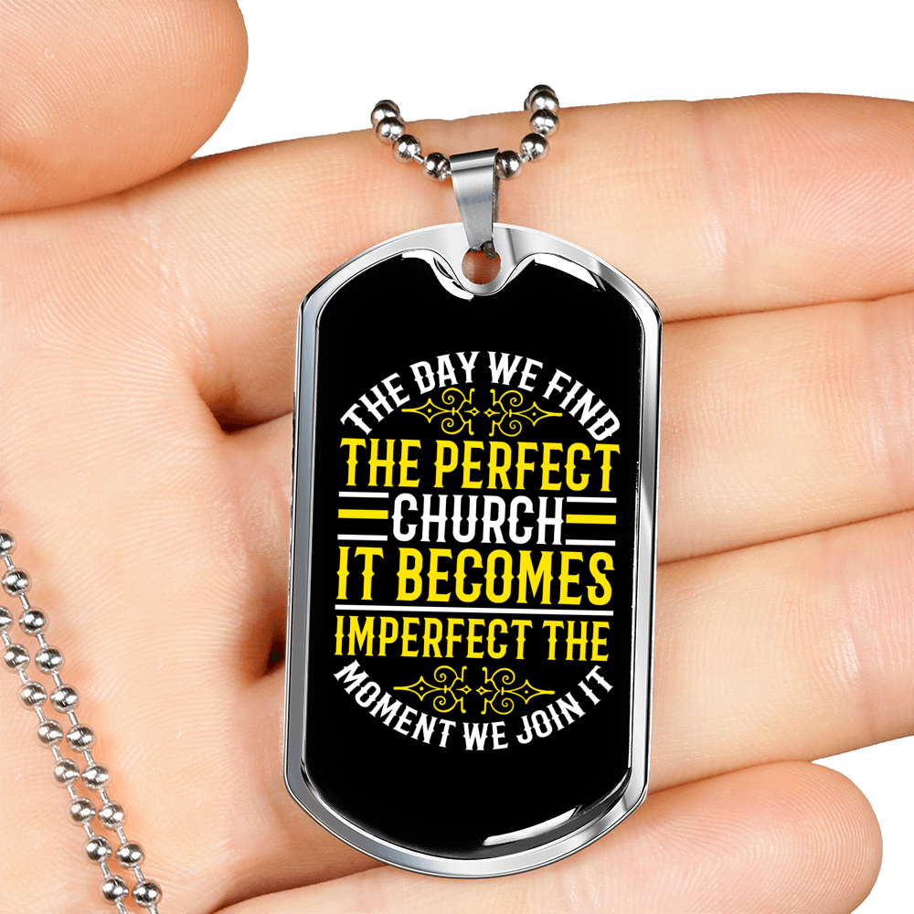The Day We Find Christian Necklace Stainless Steel or 18k Gold Dog Tag 24" Chain-Express Your Love Gifts