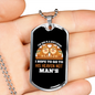 The Dog is a Gentleman Brown Necklace Stainless Steel or 18k Gold Dog Tag 24" Chain-Express Your Love Gifts