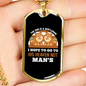 The Dog is a Gentleman Brown Necklace Stainless Steel or 18k Gold Dog Tag 24" Chain-Express Your Love Gifts