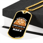 The Dog is a Gentleman Brown Necklace Stainless Steel or 18k Gold Dog Tag 24" Chain-Express Your Love Gifts