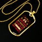 The Dog is a Gentleman Heavens Red Necklace Stainless Steel or 18k Gold Dog Tag 24" Chain-Express Your Love Gifts