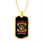 The Dog is a Gentleman Red Necklace Stainless Steel or 18k Gold Dog Tag 24" Chain-Express Your Love Gifts
