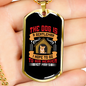 The Dog is a Gentleman Red Necklace Stainless Steel or 18k Gold Dog Tag 24" Chain-Express Your Love Gifts