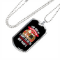 The Dog is a Gentleman White Necklace Stainless Steel or 18k Gold Dog Tag 24" Chain-Express Your Love Gifts
