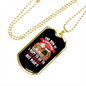The Dog is a Gentleman White Necklace Stainless Steel or 18k Gold Dog Tag 24" Chain-Express Your Love Gifts