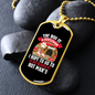 The Dog is a Gentleman White Necklace Stainless Steel or 18k Gold Dog Tag 24" Chain-Express Your Love Gifts