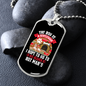 The Dog is a Gentleman White Necklace Stainless Steel or 18k Gold Dog Tag 24" Chain-Express Your Love Gifts