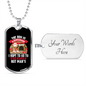 The Dog is a Gentleman White Necklace Stainless Steel or 18k Gold Dog Tag 24" Chain-Express Your Love Gifts