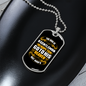 The Dog is a Gentleman Yellow Necklace Stainless Steel or 18k Gold Dog Tag 24" Chain-Express Your Love Gifts