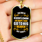The Dog is a Gentleman Yellow Necklace Stainless Steel or 18k Gold Dog Tag 24" Chain-Express Your Love Gifts