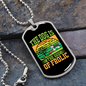The Dog is Frolic Green Necklace Stainless Steel or 18k Gold Dog Tag 24" Chain-Express Your Love Gifts