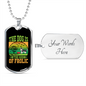 The Dog is Frolic Green Necklace Stainless Steel or 18k Gold Dog Tag 24" Chain-Express Your Love Gifts