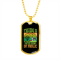 The Dog is Frolic Green Necklace Stainless Steel or 18k Gold Dog Tag 24" Chain-Express Your Love Gifts
