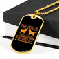 The Dog is Frolic Peach Necklace Stainless Steel or 18k Gold Dog Tag 24" Chain-Express Your Love Gifts