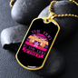 The Dog is Frolic Pink Necklace Stainless Steel or 18k Gold Dog Tag 24" Chain-Express Your Love Gifts