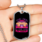 The Dog is Frolic Pink Necklace Stainless Steel or 18k Gold Dog Tag 24" Chain-Express Your Love Gifts