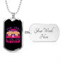 The Dog is Frolic Pink Necklace Stainless Steel or 18k Gold Dog Tag 24" Chain-Express Your Love Gifts