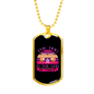 The Dog is Frolic Pink Necklace Stainless Steel or 18k Gold Dog Tag 24" Chain-Express Your Love Gifts