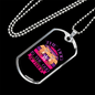 The Dog is Frolic Pink Necklace Stainless Steel or 18k Gold Dog Tag 24" Chain-Express Your Love Gifts