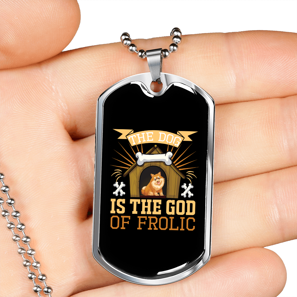 The Dog is the God Necklace Stainless Steel or 18k Gold Dog Tag 24" Chain-Express Your Love Gifts