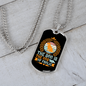 The Dog is The God of Frolic Blue Necklace Stainless Steel or 18k Gold Dog Tag 24" Chain-Express Your Love Gifts