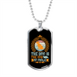 The Dog is The God of Frolic Blue Necklace Stainless Steel or 18k Gold Dog Tag 24" Chain-Express Your Love Gifts