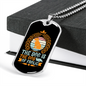 The Dog is The God of Frolic Blue Necklace Stainless Steel or 18k Gold Dog Tag 24" Chain-Express Your Love Gifts