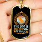 The Dog is The God of Frolic Blue Necklace Stainless Steel or 18k Gold Dog Tag 24" Chain-Express Your Love Gifts