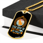 The Dog is The God of Frolic Blue Necklace Stainless Steel or 18k Gold Dog Tag 24" Chain-Express Your Love Gifts