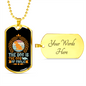 The Dog is The God of Frolic Blue Necklace Stainless Steel or 18k Gold Dog Tag 24" Chain-Express Your Love Gifts