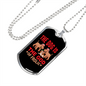 The Dog Is The God Of Frolic Red Necklace Stainless Steel or 18k Gold Dog Tag 24" Chain-Express Your Love Gifts