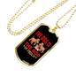 The Dog Is The God Of Frolic Red Necklace Stainless Steel or 18k Gold Dog Tag 24" Chain-Express Your Love Gifts