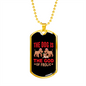 The Dog Is The God Of Frolic Red Necklace Stainless Steel or 18k Gold Dog Tag 24" Chain-Express Your Love Gifts