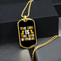 The Dog is the God of Frolic Yellow Necklace Stainless Steel or 18k Gold Dog Tag 24" Chain-Express Your Love Gifts