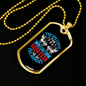 The Dog Lives Blue Necklace Stainless Steel or 18k Gold Dog Tag 24" Chain-Express Your Love Gifts