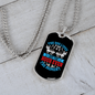 The Dog Lives Blue Necklace Stainless Steel or 18k Gold Dog Tag 24" Chain-Express Your Love Gifts