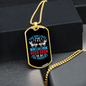 The Dog Lives Blue Necklace Stainless Steel or 18k Gold Dog Tag 24" Chain-Express Your Love Gifts