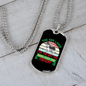The Dog Lives For The Hour Green Necklace Stainless Steel or 18k Gold Dog Tag 24" Chain-Express Your Love Gifts