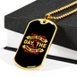 The Dog Lives For The Hour Yellow Necklace Stainless Steel or 18k Gold Dog Tag 24" Chain-Express Your Love Gifts