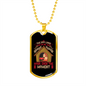 The Dog Lives Red Necklace Stainless Steel or 18k Gold Dog Tag 24" Chain-Express Your Love Gifts
