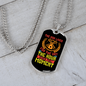 The Dog Lives Yellow Necklace Stainless Steel or 18k Gold Dog Tag 24" Chain-Express Your Love Gifts